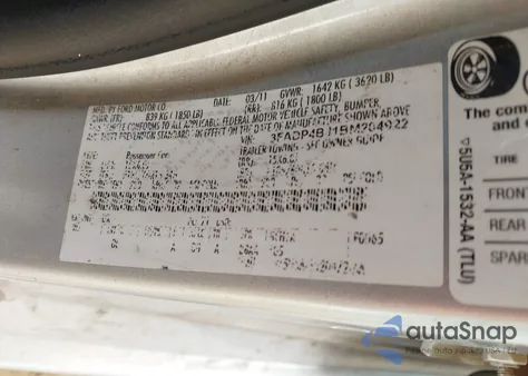 2011 Ford Fiesta Se z USA, uszkodzony, nr VIN 3FADP4BJ1BM204922